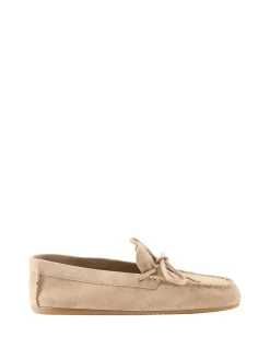 Mokassins aus Wildleder Beige