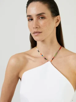 Neckholder-Kleid Weiß