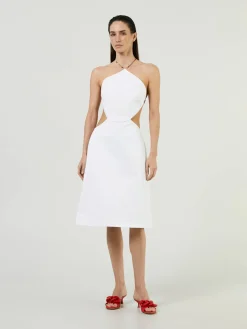 Neckholder-Kleid Weiß