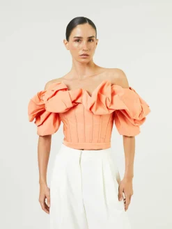 Off-Shoulder-Top Orange