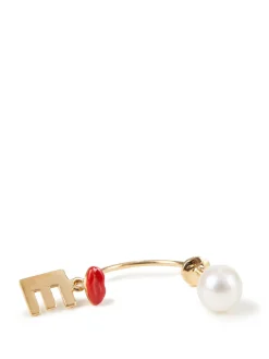 Ohrring 'Micro Lips E' Gelbgold