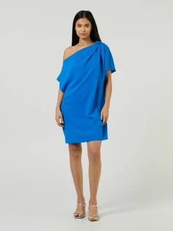 One-Shoulder Kleid 'Karsyn' Mittelblau