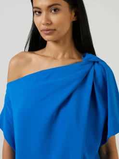 One-Shoulder Kleid 'Karsyn' Mittelblau