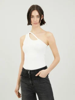 One-Shoulder-Top Weiß