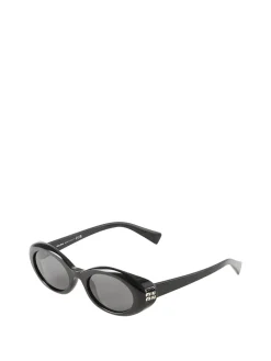 Ovale Sonnenbrille Schwarz/Dunkelgrau