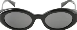 Ovale Sonnenbrille Schwarz/Dunkelgrau