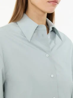 Oversize 'Alim' Baumwollhemd Blau