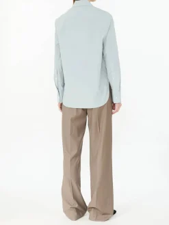 Oversize 'Alim' Baumwollhemd Blau