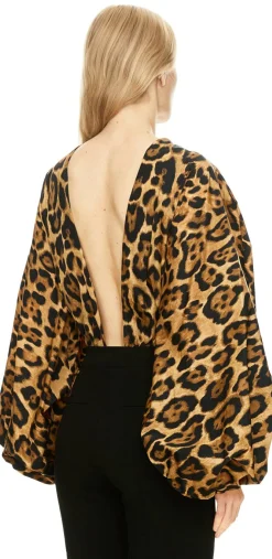 Oversize-Body mit Leopardenmuster Braun