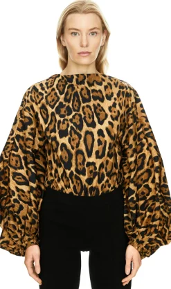 Oversize-Body mit Leopardenmuster Braun