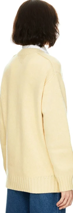 Oversize Cashmere-Pullover mit V-Ausschnitt Butter