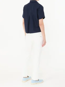 Oversized Baumwollhemd Marineblau