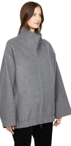 Oversized Bomberjacke 'Garret' aus Wolle Grau