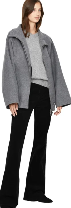 Oversized Bomberjacke 'Garret' aus Wolle Grau