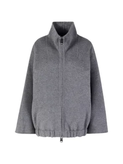 Oversized Bomberjacke 'Garret' aus Wolle Grau