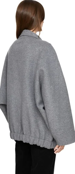Oversized Bomberjacke 'Garret' aus Wolle Grau