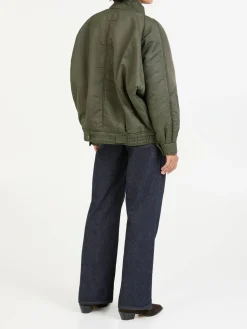 Oversized Bomberjacke 'Ribbed Flight' Khaki