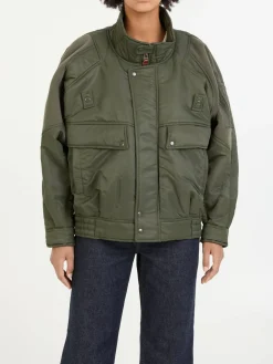 Oversized Bomberjacke 'Ribbed Flight' Khaki