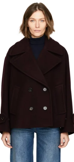 Oversized Cabanjacke aus Wolle Violett