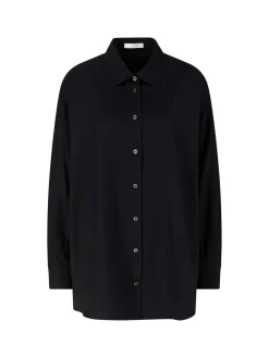 Oversized Hemd 'Luka' aus Schurwolle Schwarz