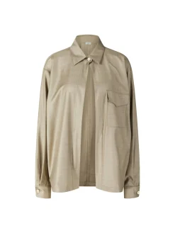 Oversized Hemd 'Tasmania' aus Schurwolle Beige