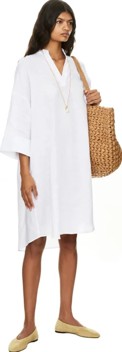 Oversized Leinenkleid 'Marta' Weiß