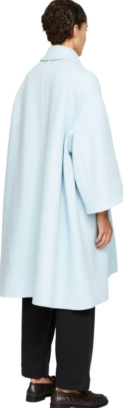 Oversized Mantel aus Cashmere Hellblau