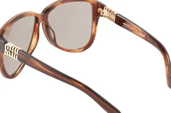 Oversized Pilotenbrille Striped Tobacco/Dark Grey