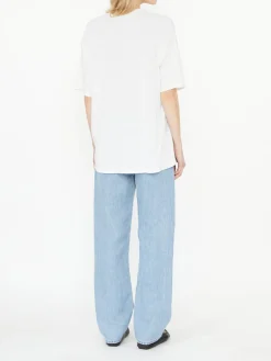 Oversized Seidenshirt 'Jockton' Weiß