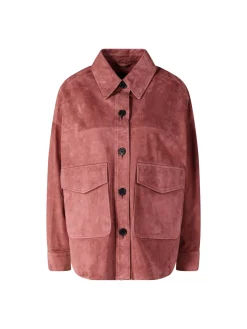 Oversized Velourslederjacke 'Kaylee' Pink Shade