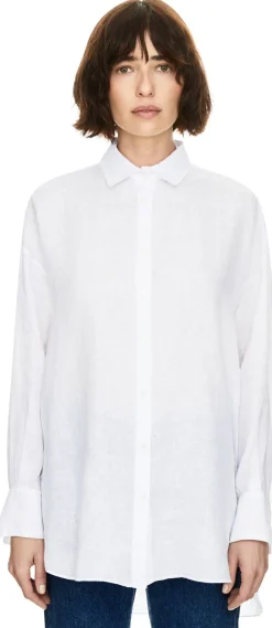 Oversize Leinenhemd 'Bryan' Weiß