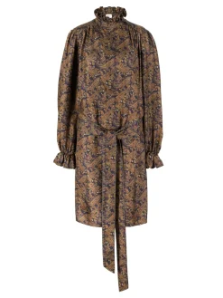 Paisley-Seidentwill Kleid in Multi