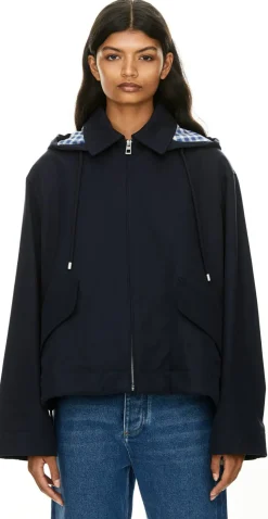 Parka mit Kapuze Marineblau