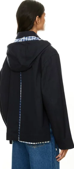 Parka mit Kapuze Marineblau