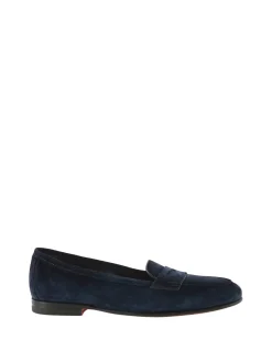 Penny Loafer 'Carla' aus Veloursleder Marineblau