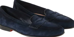 Penny Loafer 'Carla' aus Veloursleder Marineblau