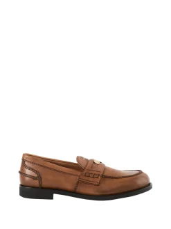 Penny Loafer mit Vintage-Effekt Cognac