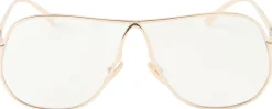 Pilotenbrille mit Logo Gold/Clear Light Blue