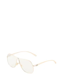 Pilotenbrille mit Logo Gold/Clear Light Blue