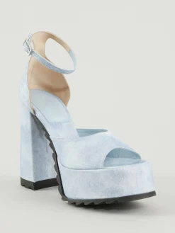 Plateausandaletten '32 Uni' Hellblau