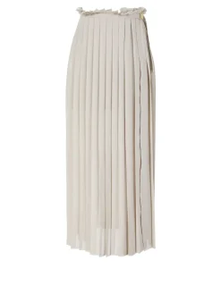 Plissierter Maxirock Beige