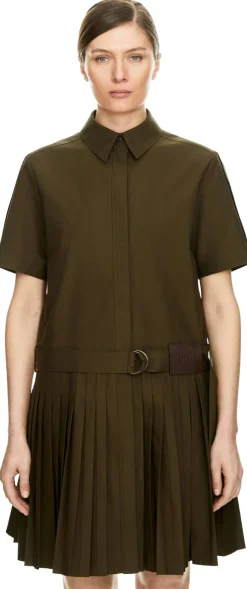 Plissiertes Blusenkleid Khaki
