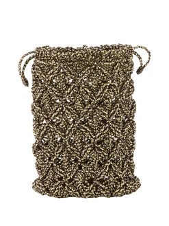 Pouch 'Makramee' aus Sabraseide Braun