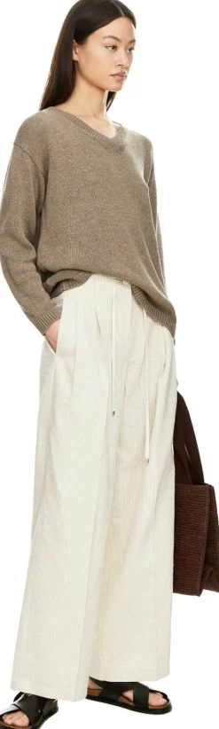 Pullover 'Diona' aus Seide und Leinen Taupe