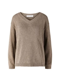 Pullover 'Diona' aus Seide und Leinen Taupe