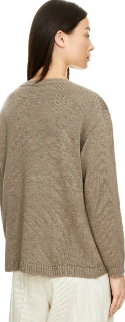 Pullover 'Diona' aus Seide und Leinen Taupe