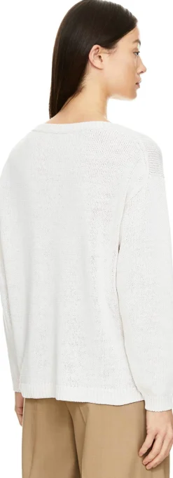 Pullover 'Diona' aus Seide und Leinen Off White