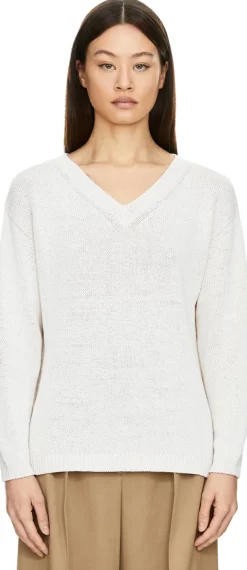 Pullover 'Diona' aus Seide und Leinen Off White