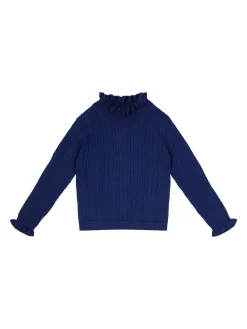 Pullover mit gerafftem Ausschnitt 'Java' Blau