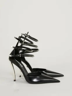 Pumps mit Nieten Schwarz